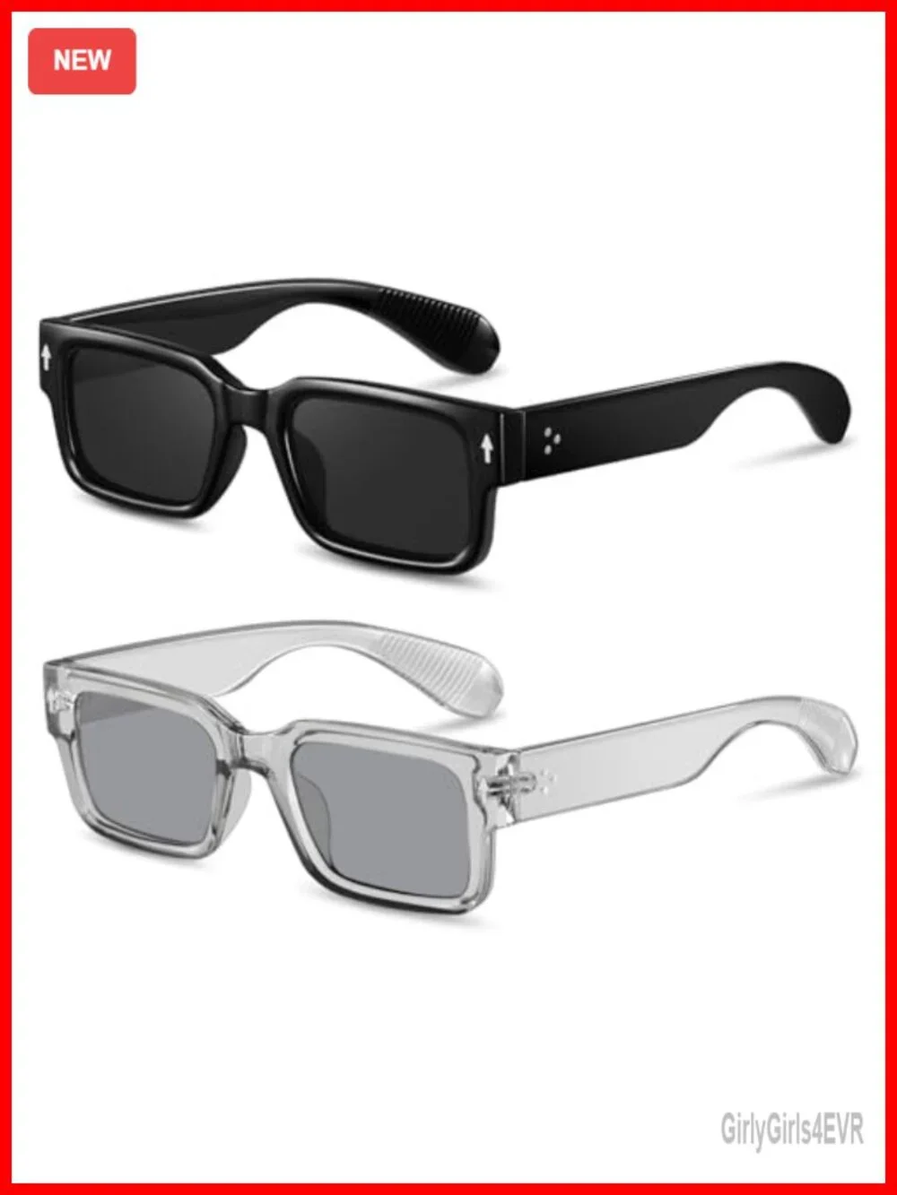 Trendy Chunky Square Frame Sunglasses UV400 Protection